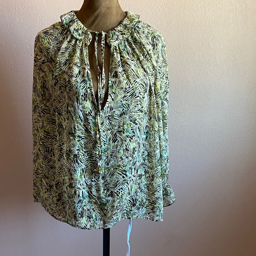 Zara Multicolor Leaf Print Blouse